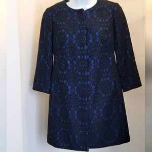 Talbots Royal Blue & Black Topper Coat Sz: 0P